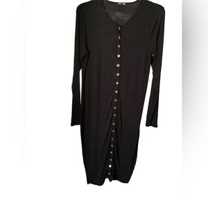 Fashion Nova Black Dress with Gold buttons-sz 2X never worn; Send best offer!!